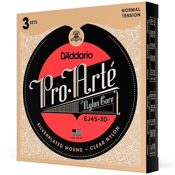 kit-com-3-encordoamentos-para-violao-daddario-pro-arte-nylon-ej-45-3d kit-com-3-encordoamentos-para-violao-daddario-pro-arte-nylon-ej-45-3d