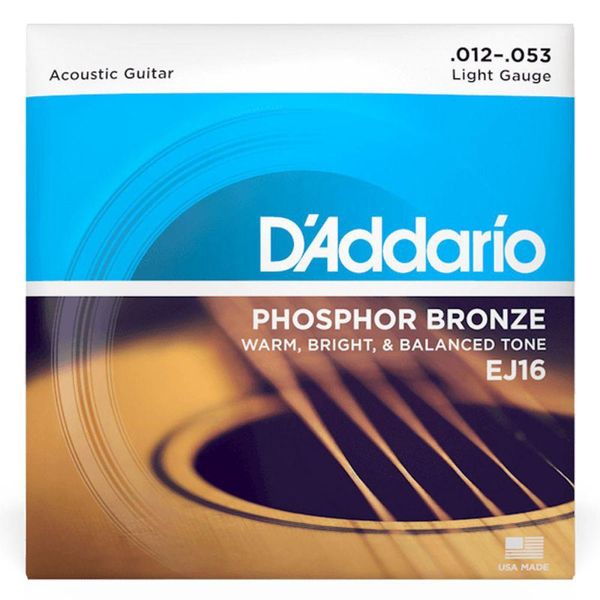 Encordoamento Cordas EJ16 Bronze 012-053 Phosphor Daddario Encordoamento Cordas EJ16 Bronze 012-053 Phosphor Daddario