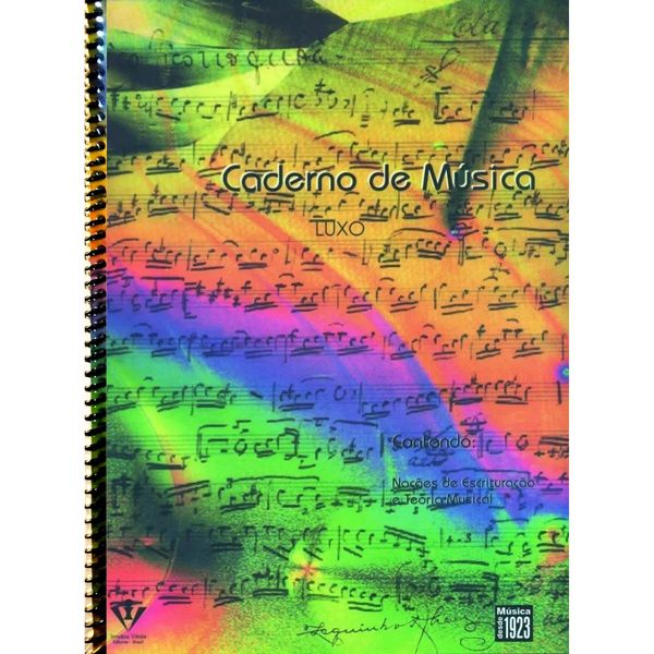 Caderno de Música Grande 96 Páginas Vitale Com Noções Básica De Teoria Musical