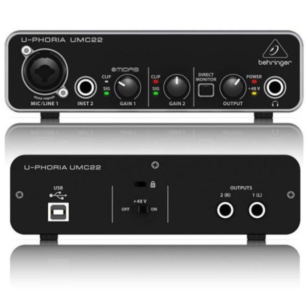 Interface De Audio Behringer UMC22 U-Phoria Placa de Audio